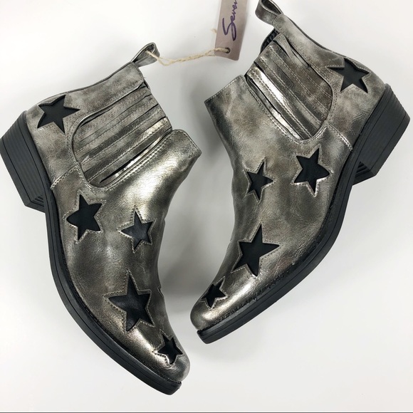 Seven 7 rockstar booties pewter boots star 8 9 10 - Picture 7 of 7